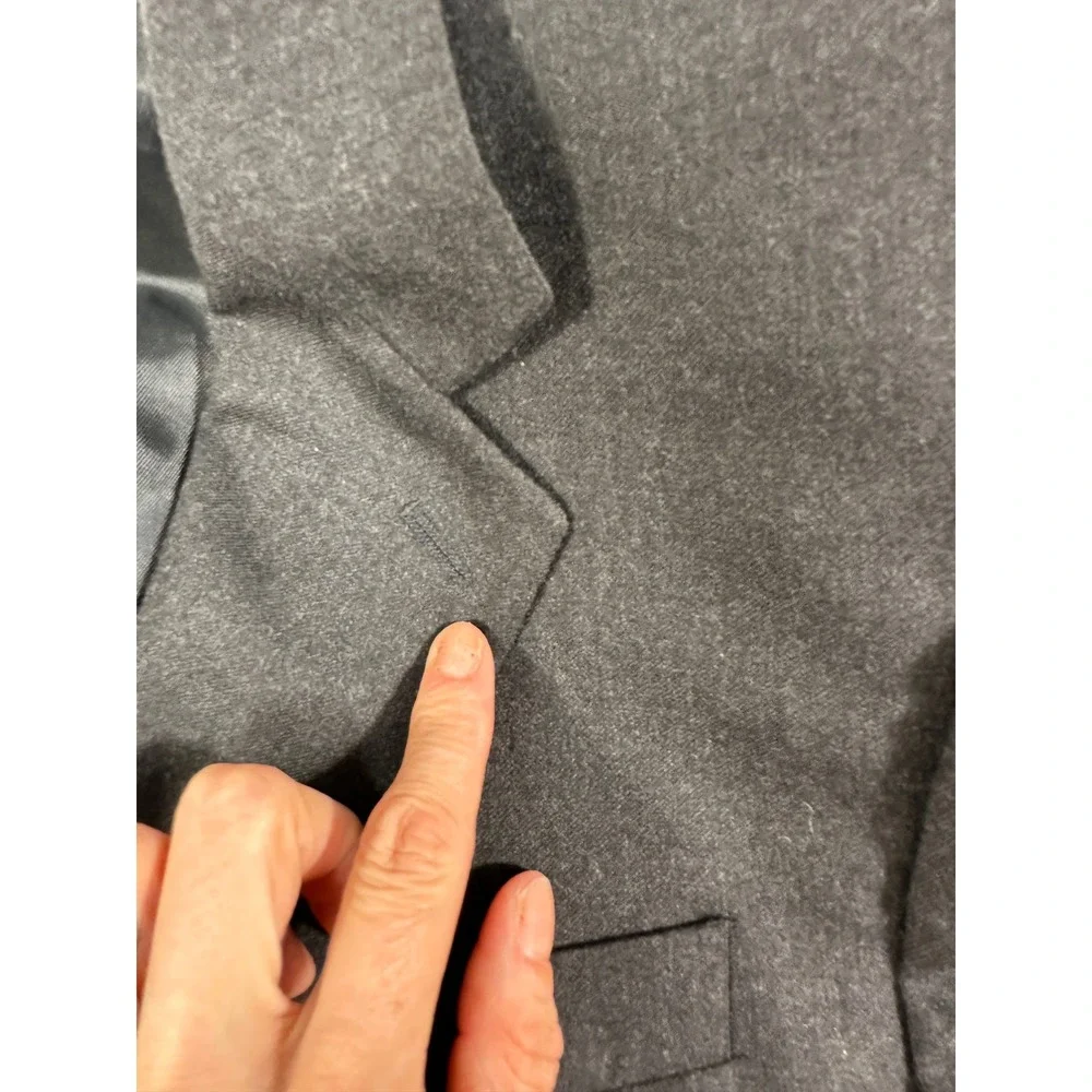 Banana Republic‎ Mens 42R Wool Blazer Charcoal Gray 2 Button Suit Jacket